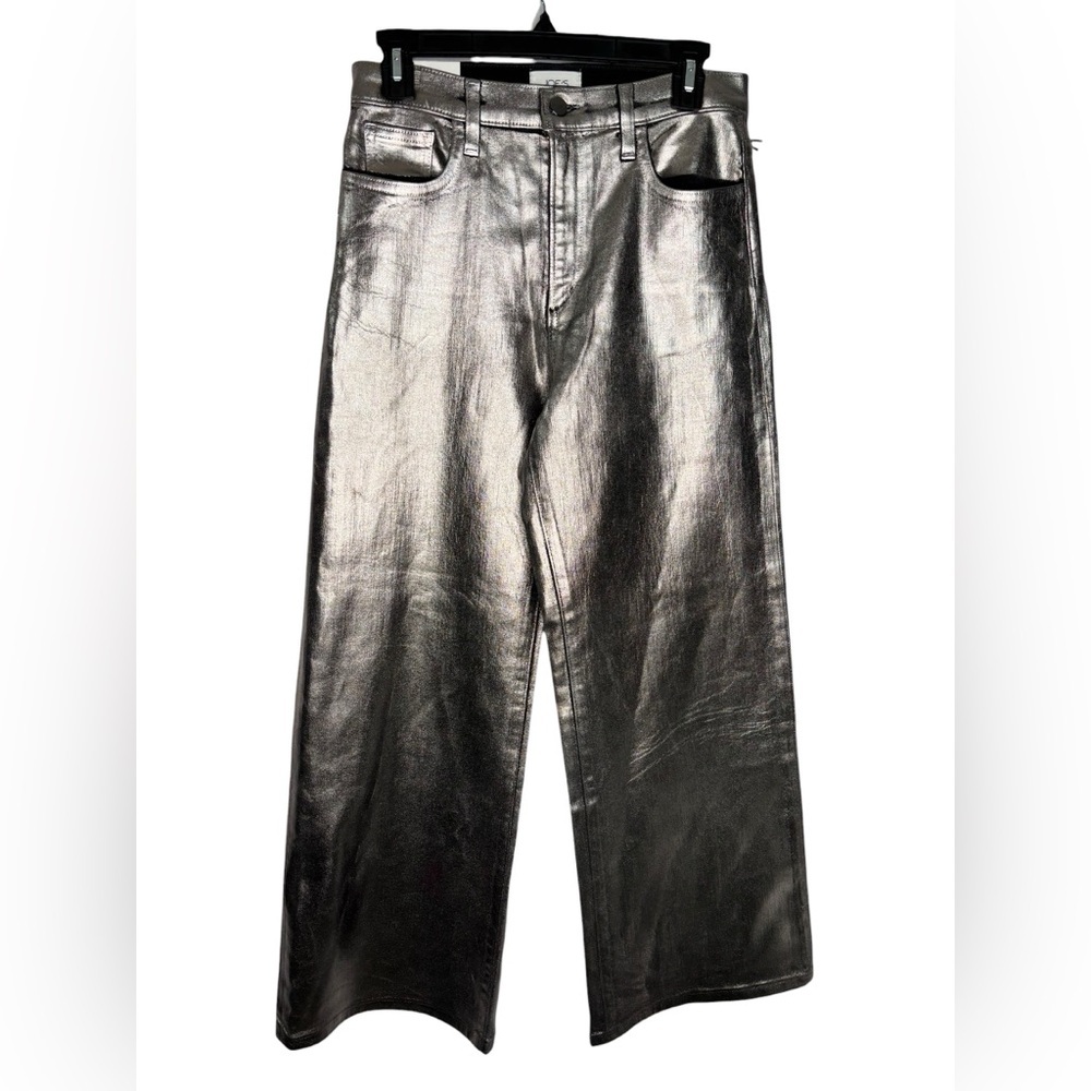 NEW Joe’s The Mia High Rise Wide Leg Ankle Jeans in Pewter Foil Size 27 - Picture 2 of 12
